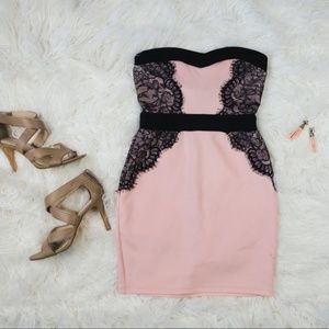Lulu's Strapless Lace Dress